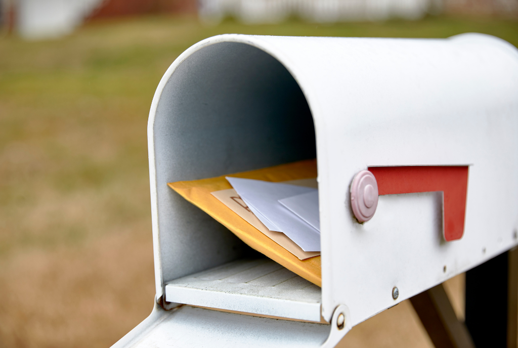 mailbox open with mail inside