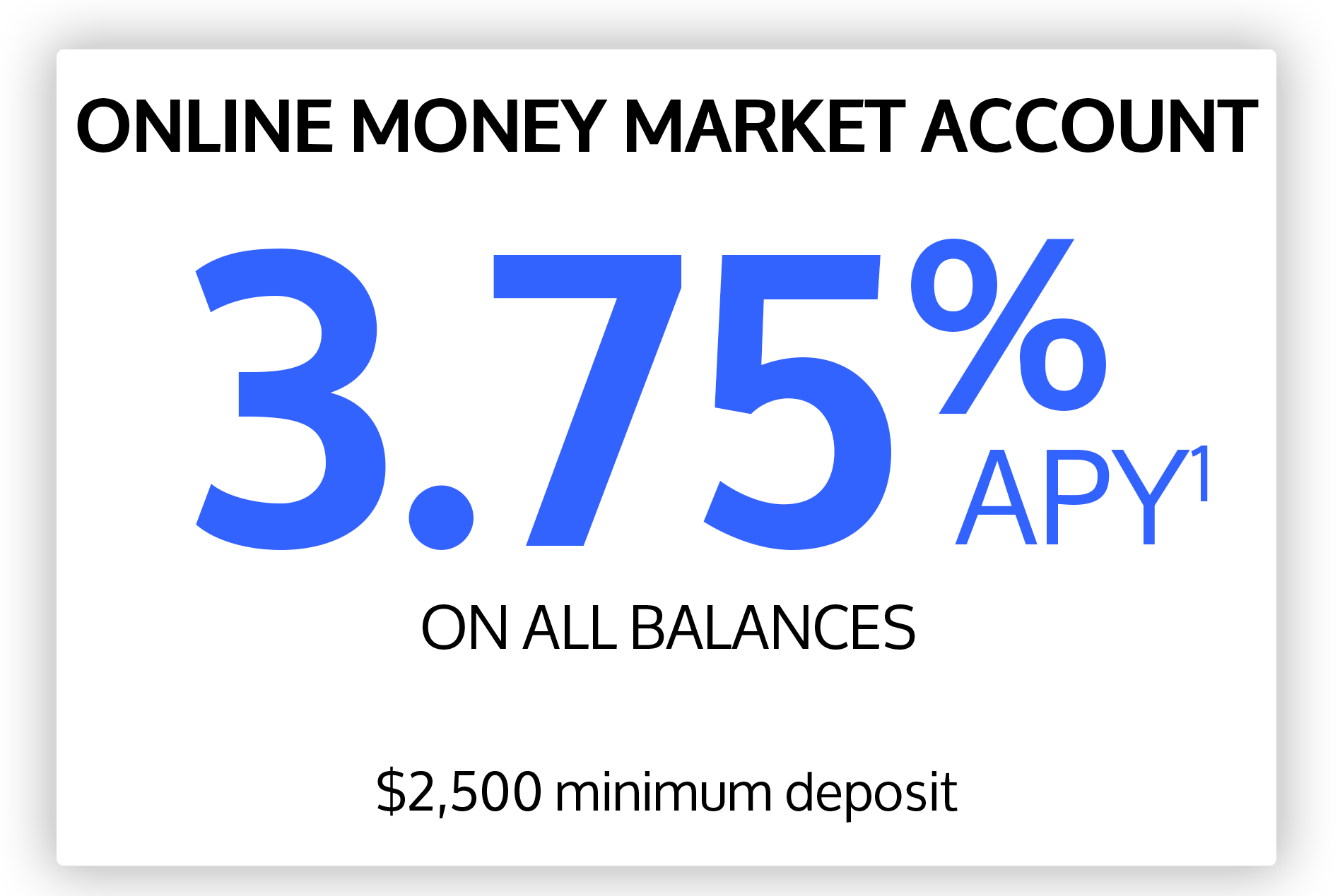 Online Money Market at 3.75% APY